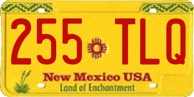 NM license plate 255TLQ