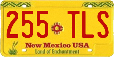 NM license plate 255TLS