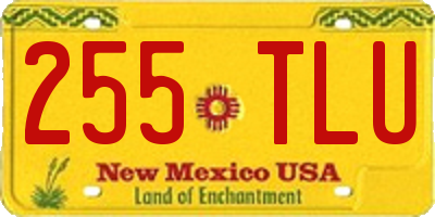 NM license plate 255TLU