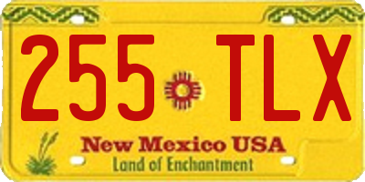 NM license plate 255TLX