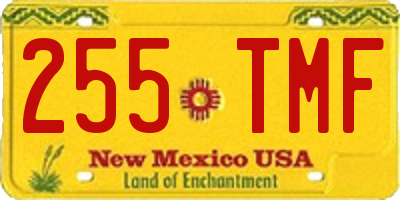 NM license plate 255TMF