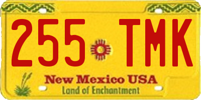 NM license plate 255TMK