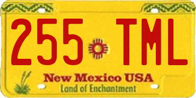 NM license plate 255TML