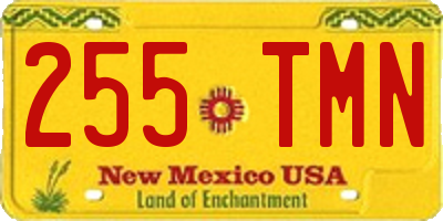 NM license plate 255TMN
