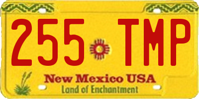 NM license plate 255TMP