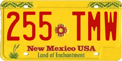 NM license plate 255TMW