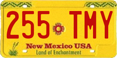 NM license plate 255TMY