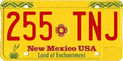 NM license plate 255TNJ