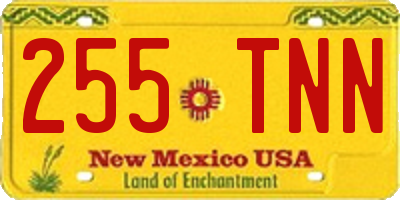 NM license plate 255TNN