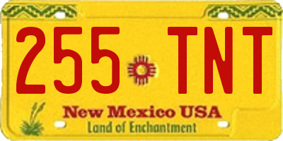 NM license plate 255TNT