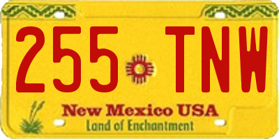 NM license plate 255TNW