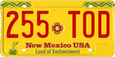 NM license plate 255TOD
