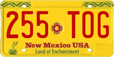 NM license plate 255TOG