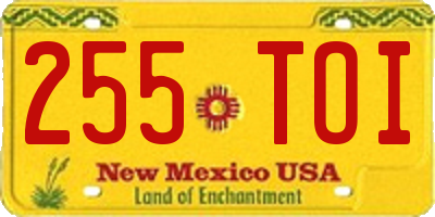 NM license plate 255TOI