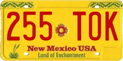 NM license plate 255TOK