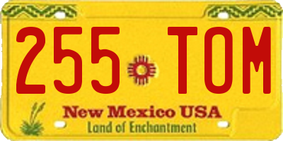 NM license plate 255TOM