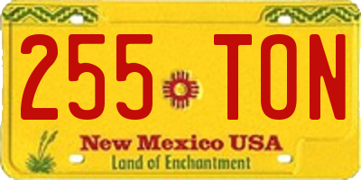 NM license plate 255TON