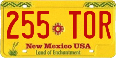 NM license plate 255TOR
