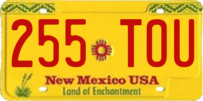 NM license plate 255TOU