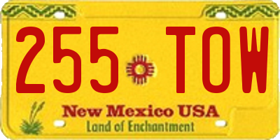 NM license plate 255TOW