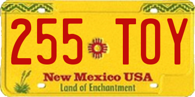 NM license plate 255TOY