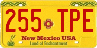 NM license plate 255TPE