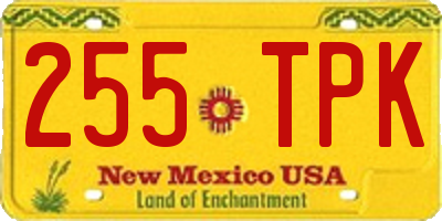 NM license plate 255TPK