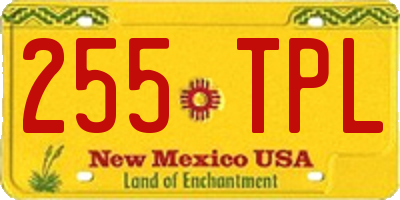 NM license plate 255TPL