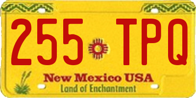 NM license plate 255TPQ