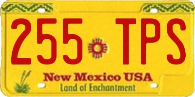 NM license plate 255TPS