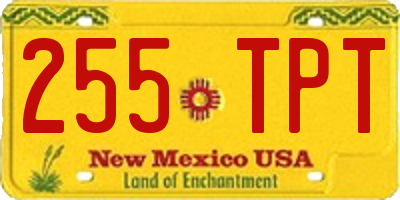 NM license plate 255TPT