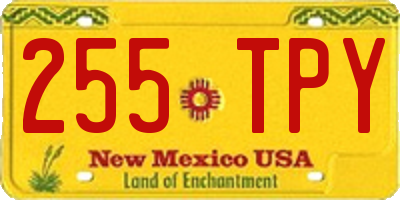 NM license plate 255TPY