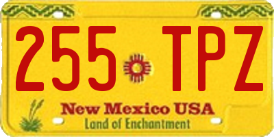 NM license plate 255TPZ