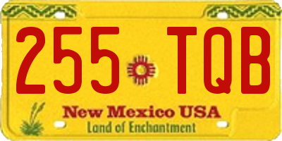 NM license plate 255TQB