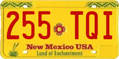 NM license plate 255TQI