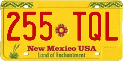 NM license plate 255TQL