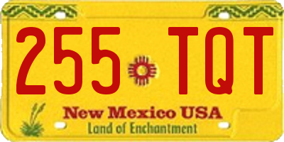 NM license plate 255TQT