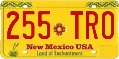 NM license plate 255TRO