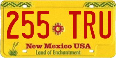 NM license plate 255TRU