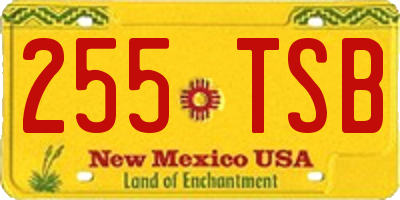 NM license plate 255TSB