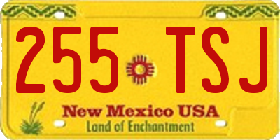 NM license plate 255TSJ