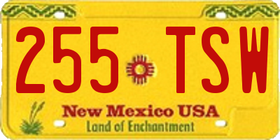 NM license plate 255TSW