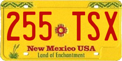 NM license plate 255TSX