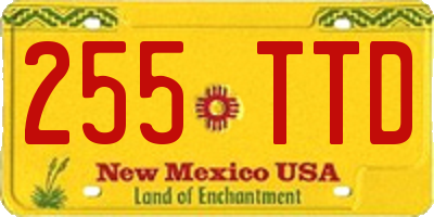 NM license plate 255TTD