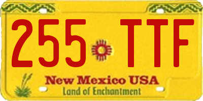 NM license plate 255TTF