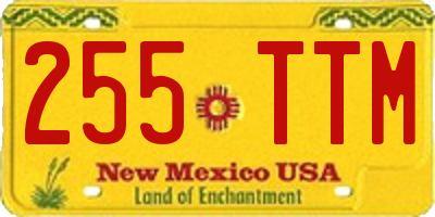 NM license plate 255TTM