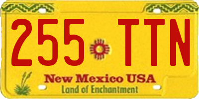 NM license plate 255TTN