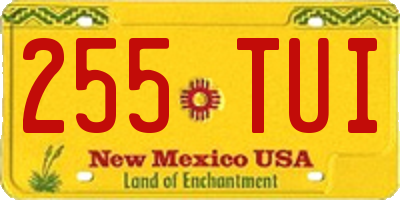 NM license plate 255TUI