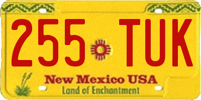 NM license plate 255TUK