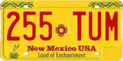 NM license plate 255TUM